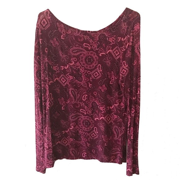JONES NEW YORK SIGNATURE COWL NECK PAISLEY TOP SIZE L - Picture 2 of 5